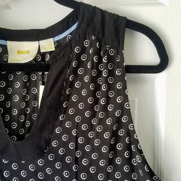 Maeve Melange Sleeveless Top Anthropologie Black - Picture 3 of 6